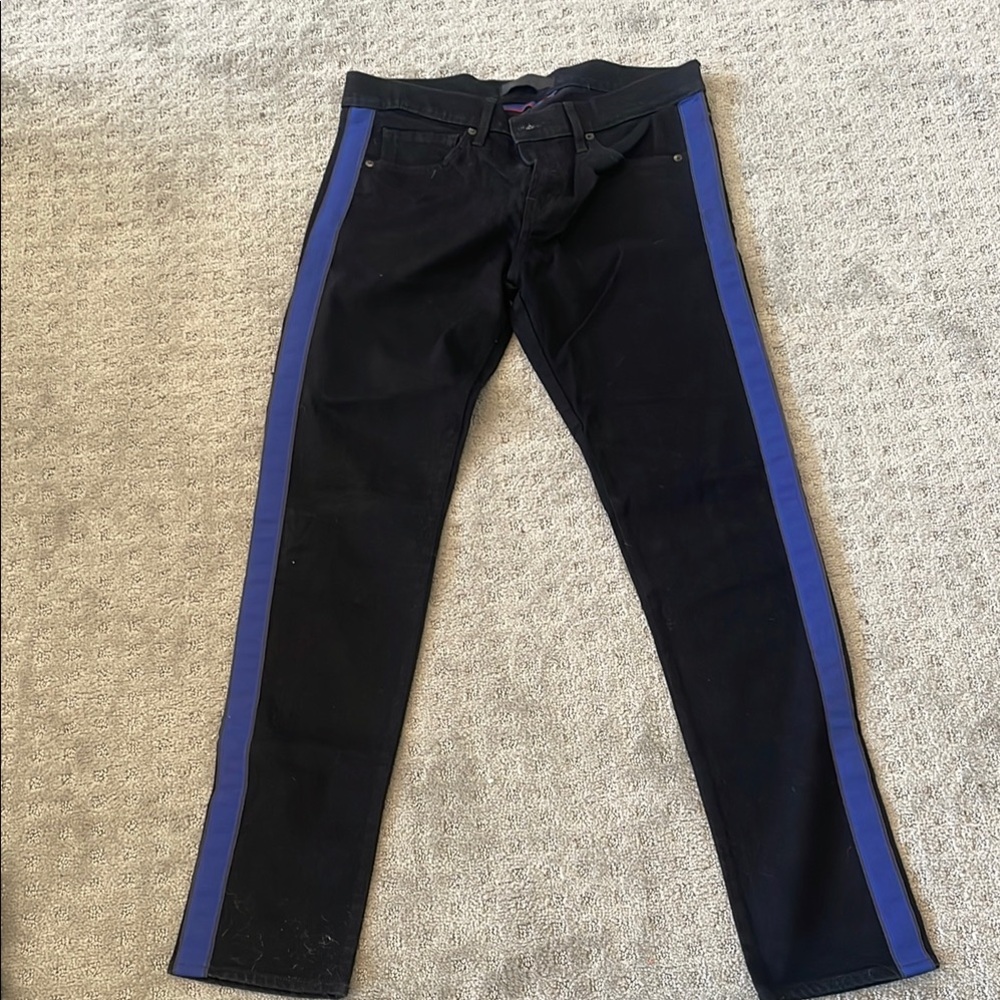 J Brand Men's Black Jeans with Blue Side Stripe